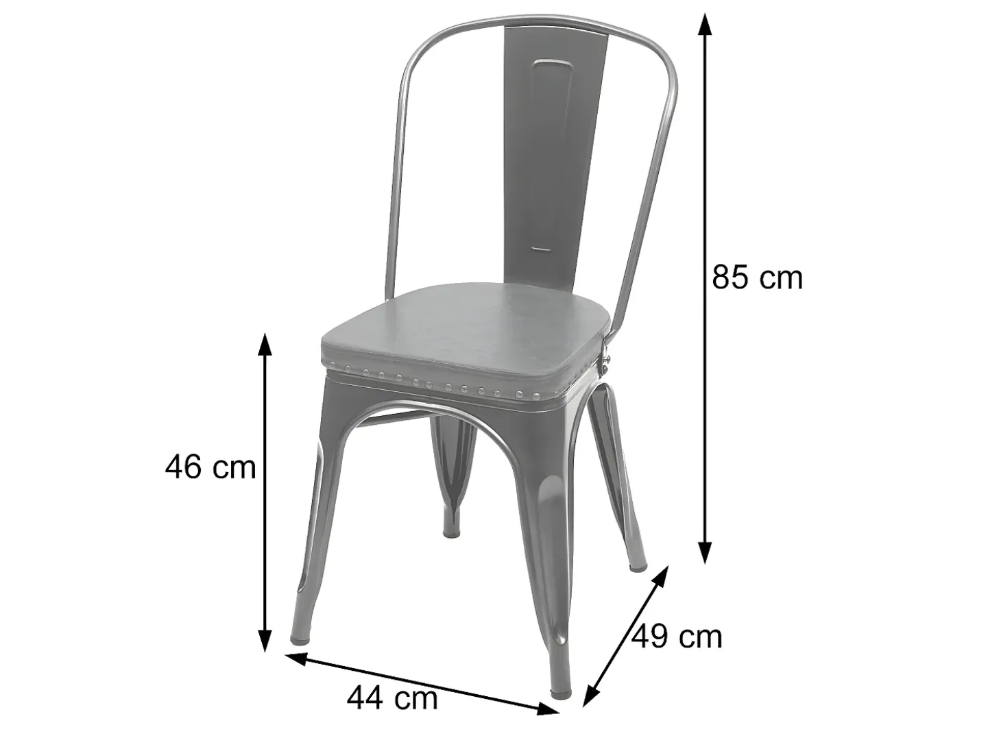 Silla de comedor MCW-H10e (set de 2), negro-marrón