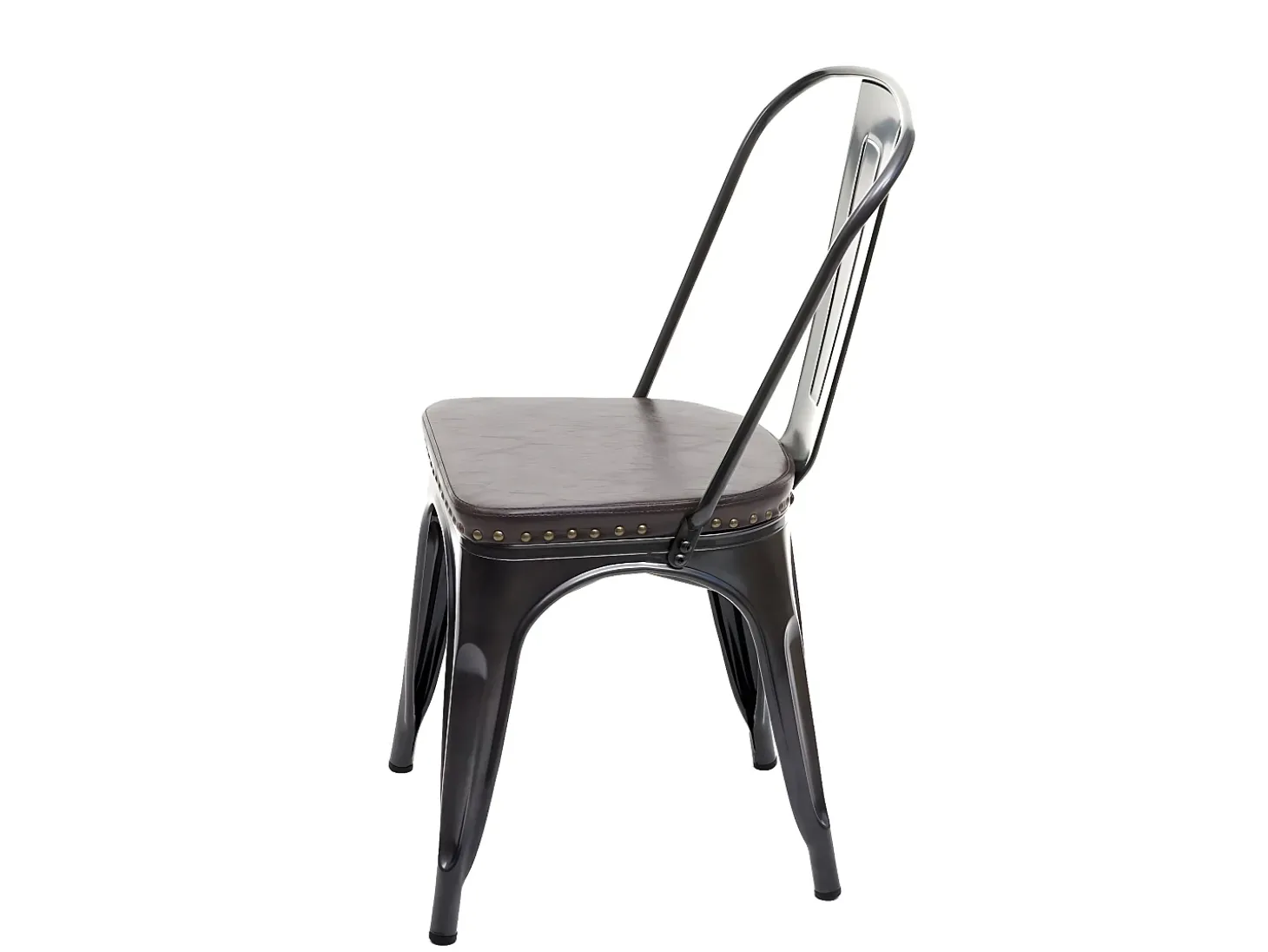 Silla de comedor MCW-H10e (set de 2), negro-marrón