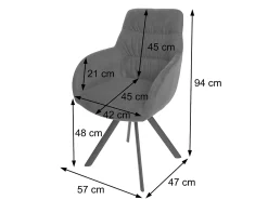 Silla de comedor MCW-J69, antracita