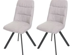 Silla de comedor MCW-J69 (set de 2), crema-beige