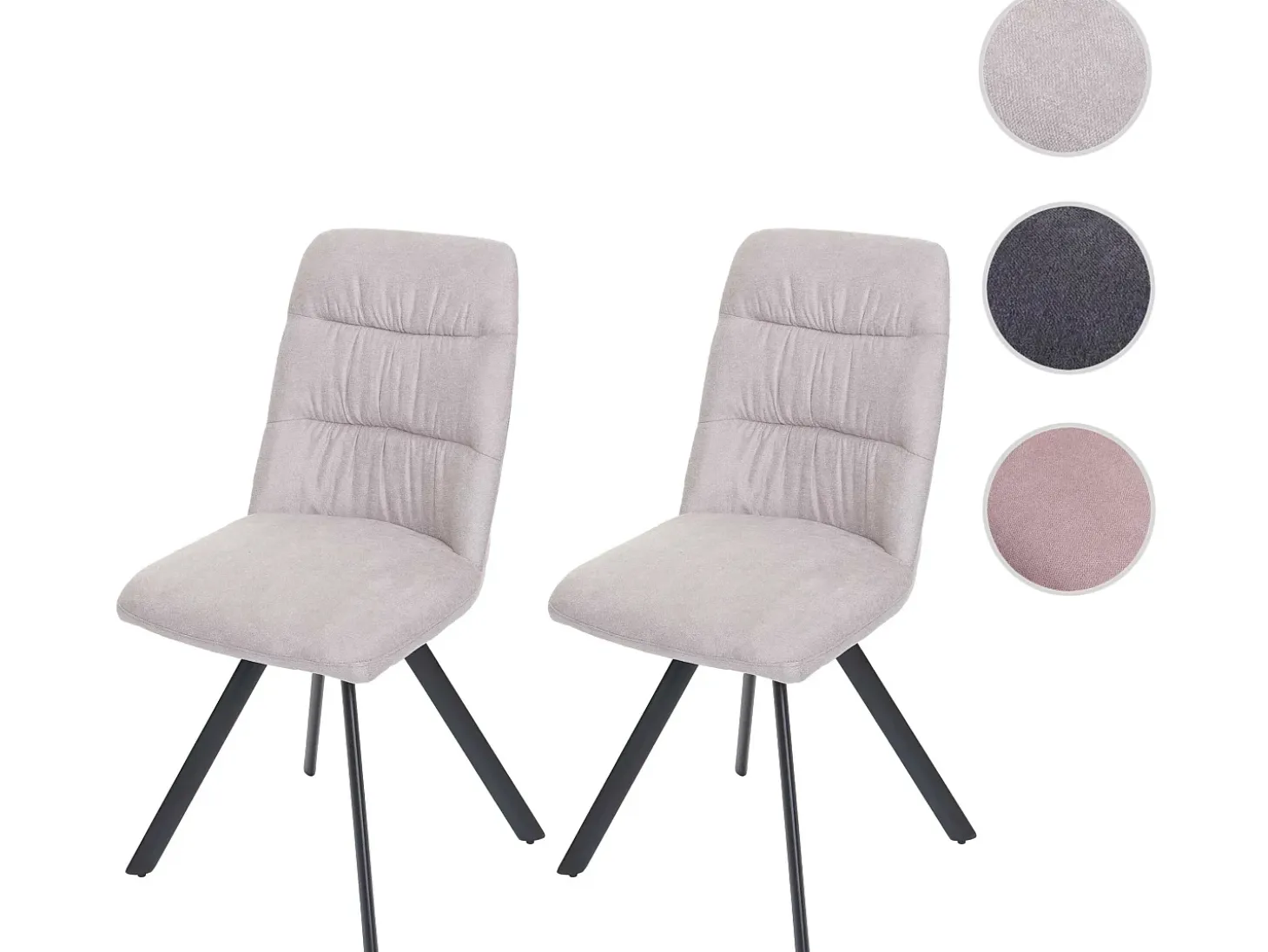 Silla de comedor MCW-J69 (set de 2), crema-beige
