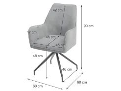 Silla de comedor MCW-K15, crema-beige