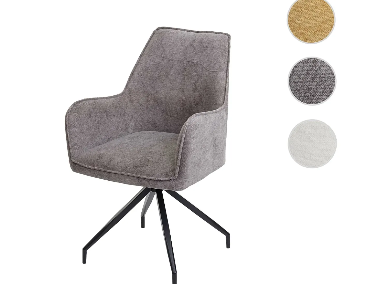 Silla de comedor MCW-K15, gris oscuro
