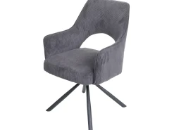 Silla de comedor MCW-K3, pana gris oscuro