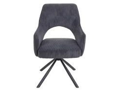 Silla de comedor MCW-K3, pana gris oscuro