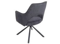 Silla de comedor MCW-K3, pana gris oscuro