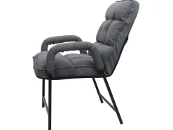 Silla de comedor MCW-K40, tela/textil gris oscuro