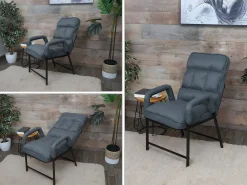 Silla de comedor MCW-K40, tela/textil gris oscuro