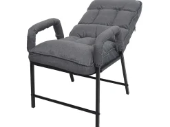 Silla de comedor MCW-K40, tela/textil gris oscuro