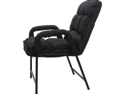 Silla de comedor MCW-K40, tela/textil negro