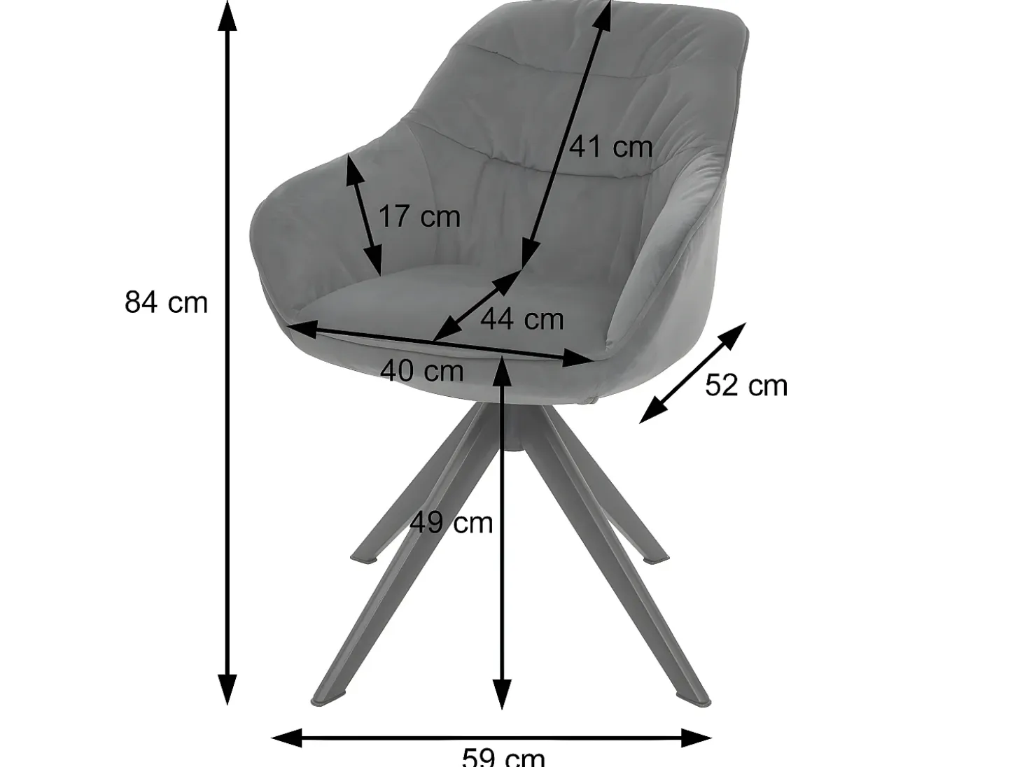 Silla de comedor MCW-K28, tela/textil gris claro