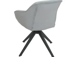 Silla de comedor MCW-K28, tela/textil gris claro