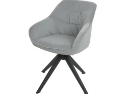 Silla de comedor MCW-K28, tela/textil gris claro