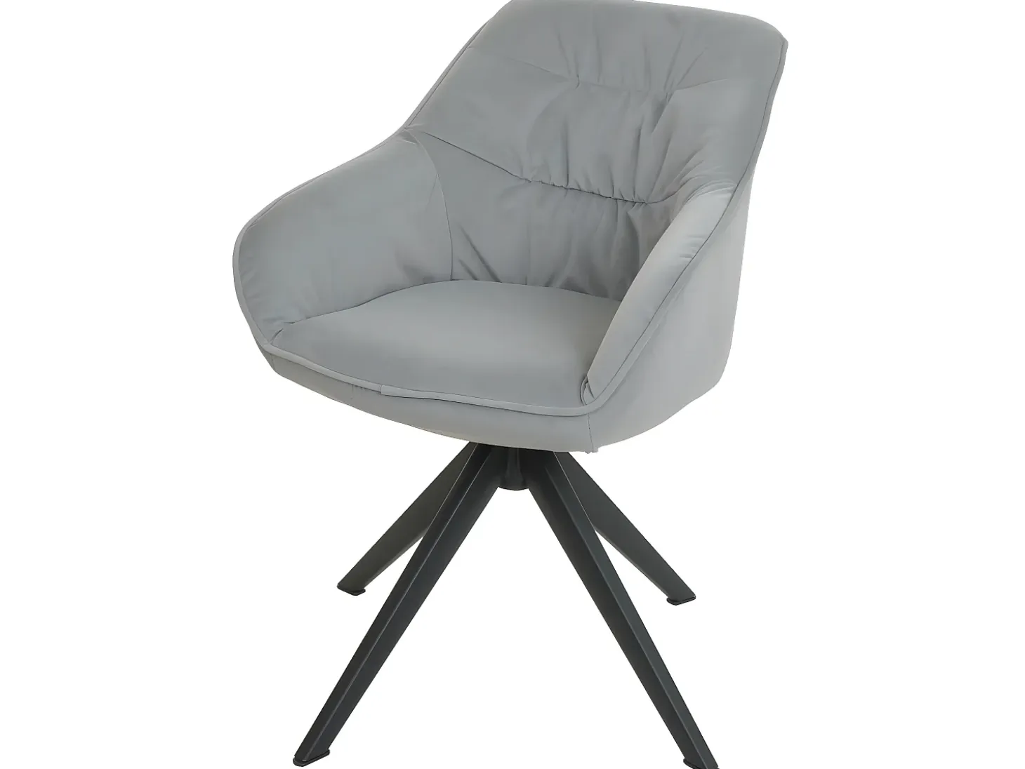 Silla de comedor MCW-K28, tela/textil gris claro