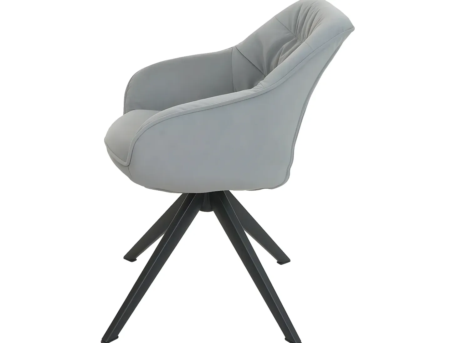 Silla de comedor MCW-K28, tela/textil gris claro