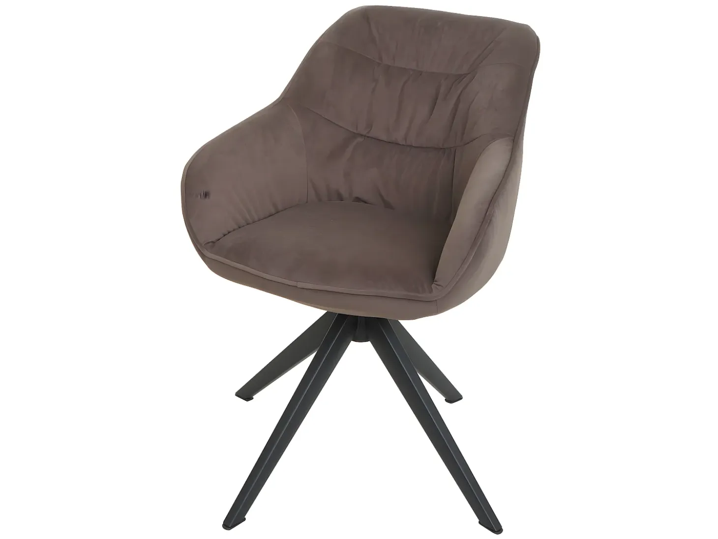 Silla de comedor MCW-K28, tela/textil marrón