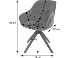 Silla de comedor MCW-K28, tela/textil marrón