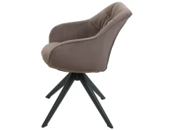 Silla de comedor MCW-K28, tela/textil marrón
