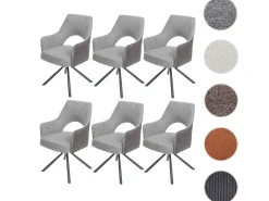 Silla de comedor MCW-K30 (juego de 6), gris-gris oscuro