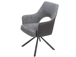 Silla de comedor MCW-K30 (juego de 6), gris-gris oscuro