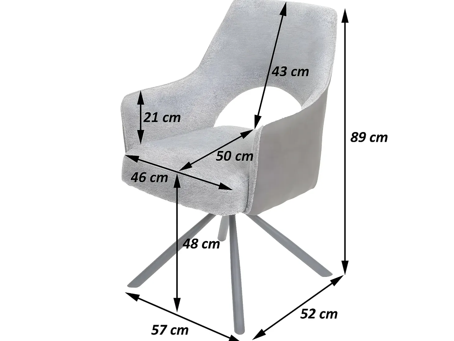 Silla de comedor MCW-K30 (juego de 6), pana gris oscuro