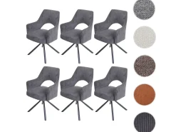 Silla de comedor MCW-K30 (juego de 6), pana gris oscuro