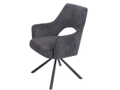 Silla de comedor MCW-K30 (juego de 6), pana gris oscuro