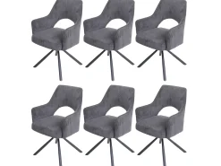 Silla de comedor MCW-K30 (juego de 6), pana gris oscuro
