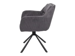 Silla de comedor MCW-K33 (juego de 6), gris pana