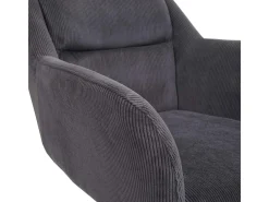 Silla de comedor MCW-K33 (juego de 6), gris pana