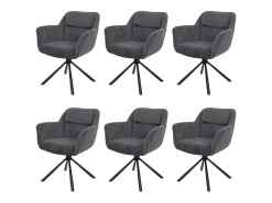Silla de comedor MCW-K33 (juego de 6), gris pana