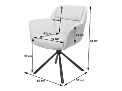 Silla de comedor MCW-K33 (juego de 6), gris pana