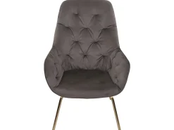 Silla de comedor MCW-K26 (juego de 6), terciopelo, marrón claro