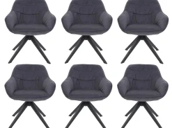 Silla de comedor MCW-K28 (juego de 6), tela/textil gris