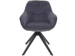 Silla de comedor MCW-K28 (juego de 6), tela/textil gris