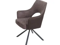 Silla de comedor MCW-K30 (juego de 6), marrón-marrón oscuro