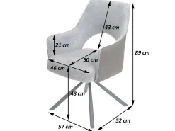 Silla de comedor MCW-K30 (juego de 6), marrón-marrón oscuro