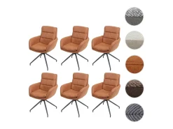 Silla de comedor MCW-K32 (juego de 6), aspecto ante marrón