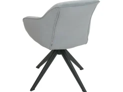 Silla de comedor MCW-K28 (juego de 6), tela/textil gris claro