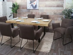 Silla de comedor MCW-K34 (juego de 6), marrón