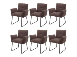 Silla de comedor MCW-K34 (juego de 6), marrón