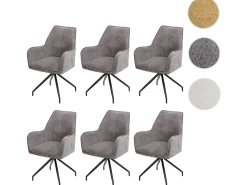 Silla de comedor MCW-K15 (juego de 6), gris oscuro