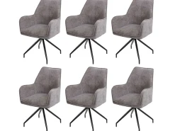 Silla de comedor MCW-K15 (juego de 6), gris oscuro