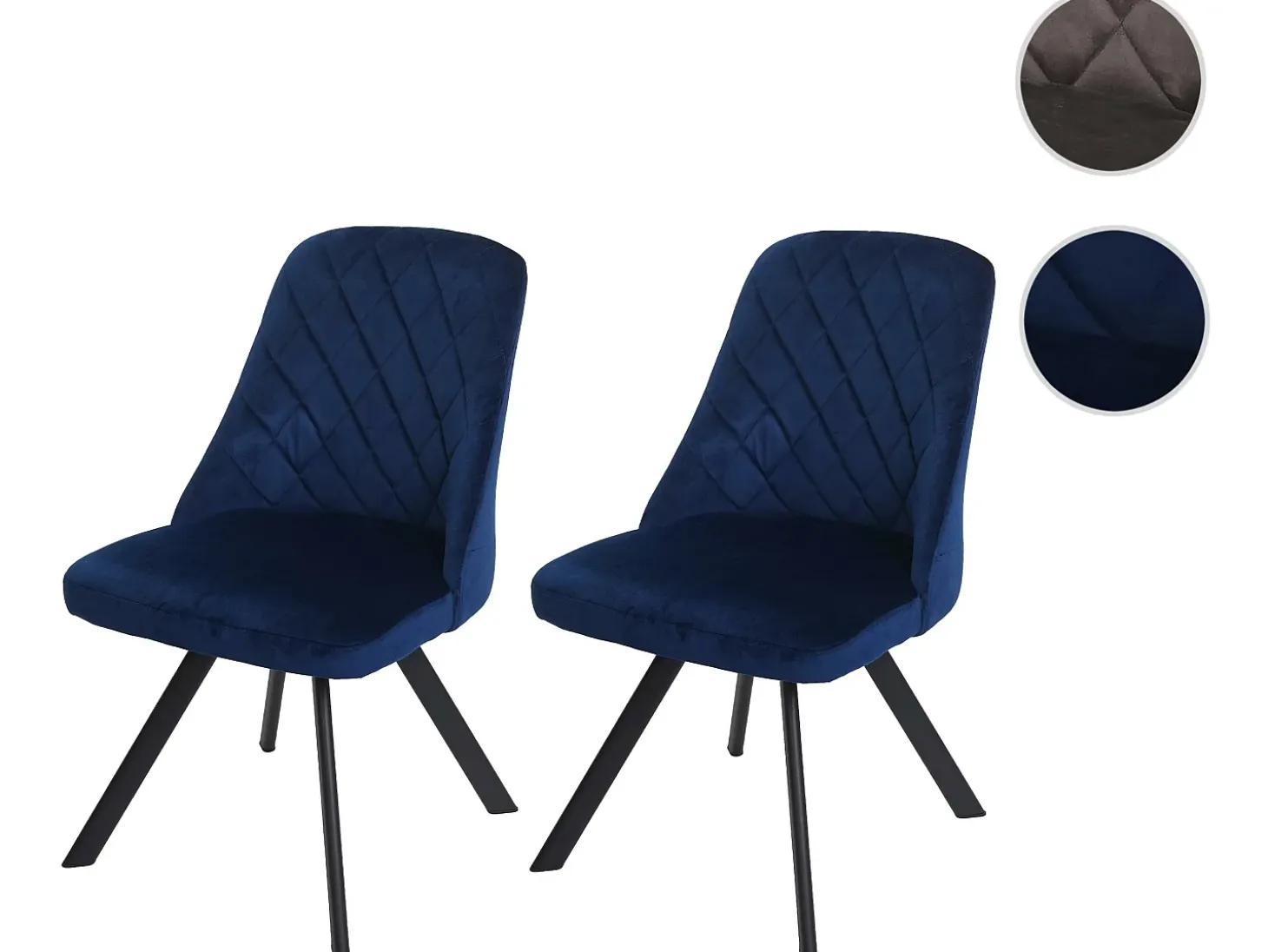 Silla de comedor MCW-K25 (set de 2), azul