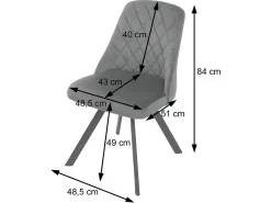 Silla de comedor MCW-K25 (set de 2), azul
