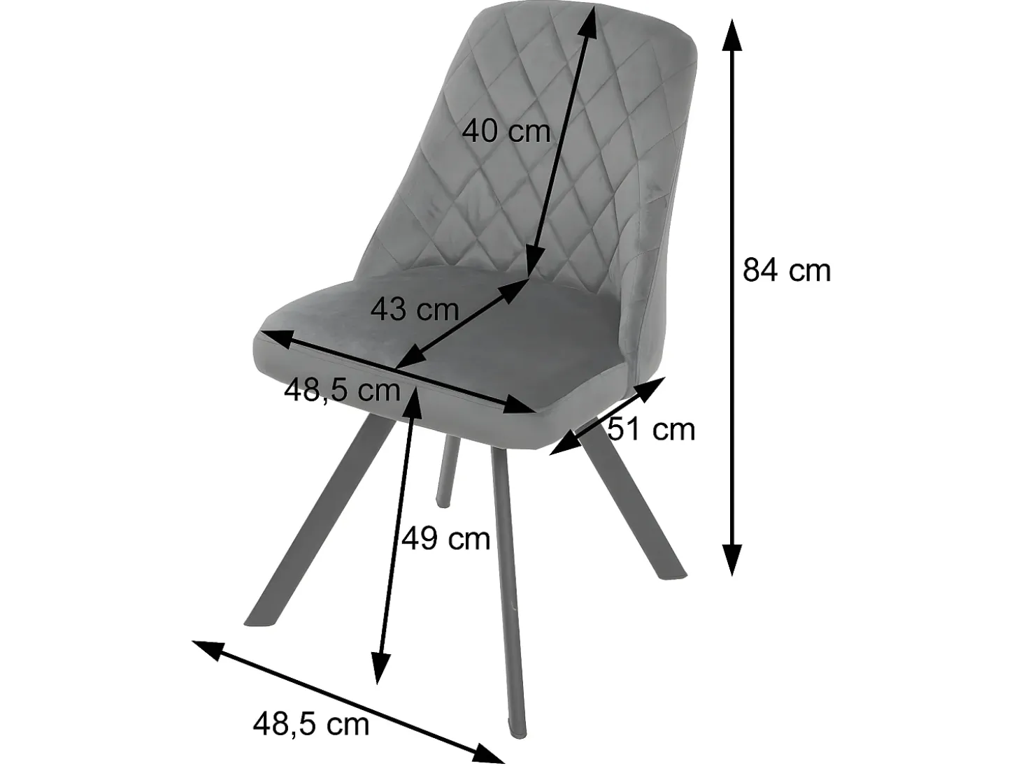 Silla de comedor MCW-K25 (set de 2), azul