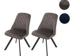 Silla de comedor MCW-K25 (set de 2), marrón oscuro