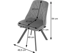 Silla de comedor MCW-K25 (set de 2), marrón oscuro