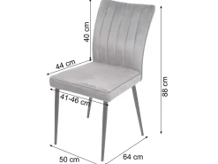 Silla de comedor MCW-K16 (set de 2), gris claro