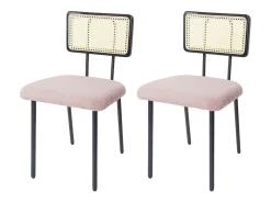 Silla de comedor MCW-K88 (set de 2), Tela/Textil rosa